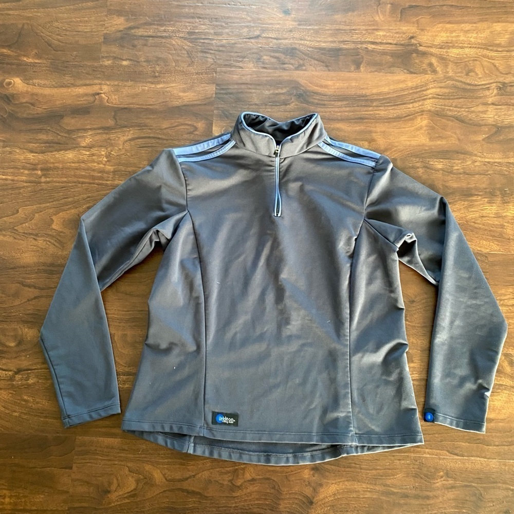 Irideon Riding Wear Olympic Team 1/4 Zip Size Large Gray Blue